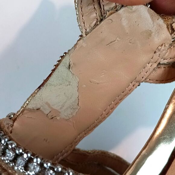 ANTONIO MELANI Women Marree Gold And Jewel Embellished Strappy Heels sz 8.5 - Picture 13 of 13